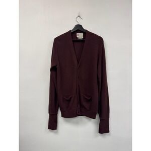 Vintage Kings Road Sweater Mens Medium Brown Cardigan Orlon Acrylic Sears 70s